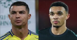 En la foto, Trent Alexander Arnold y Cristiano Ronaldo