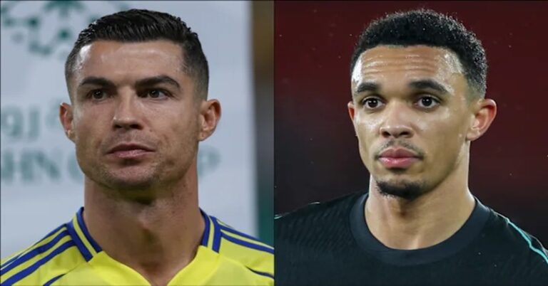 En la foto, Trent Alexander Arnold y Cristiano Ronaldo