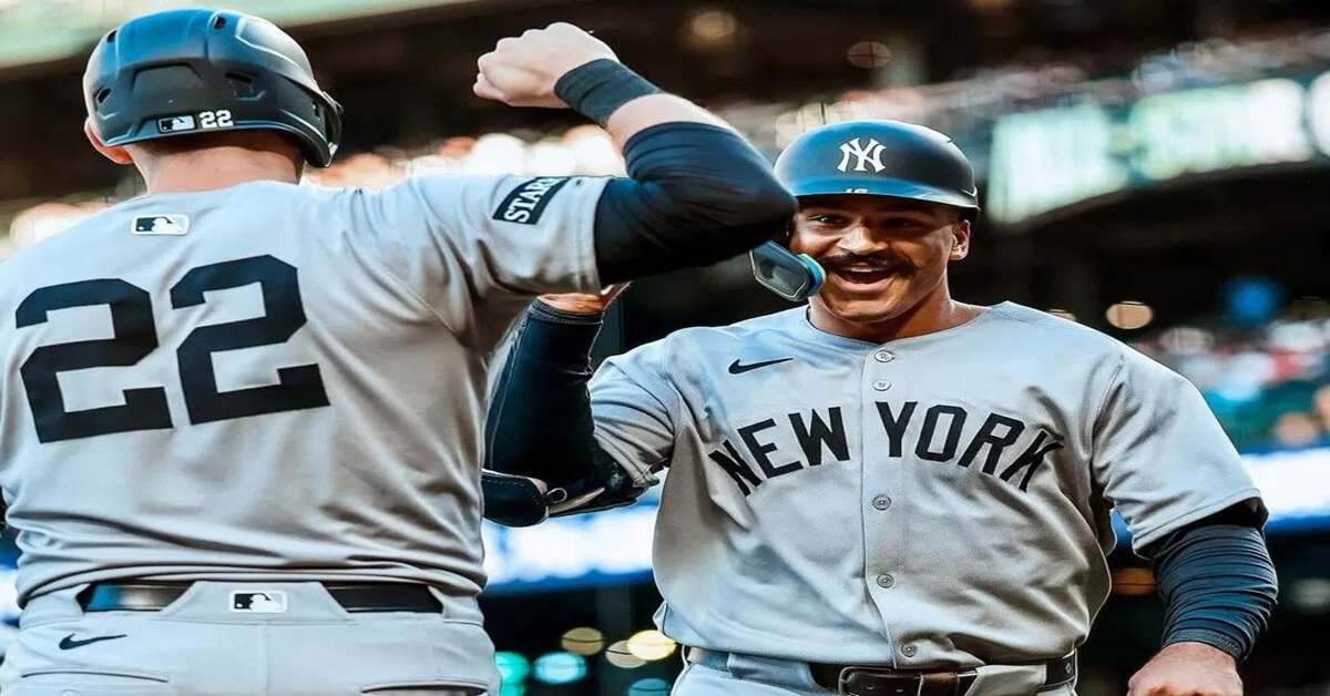 En la foto, Trent Grisham celebra uno de sus dos jonrones