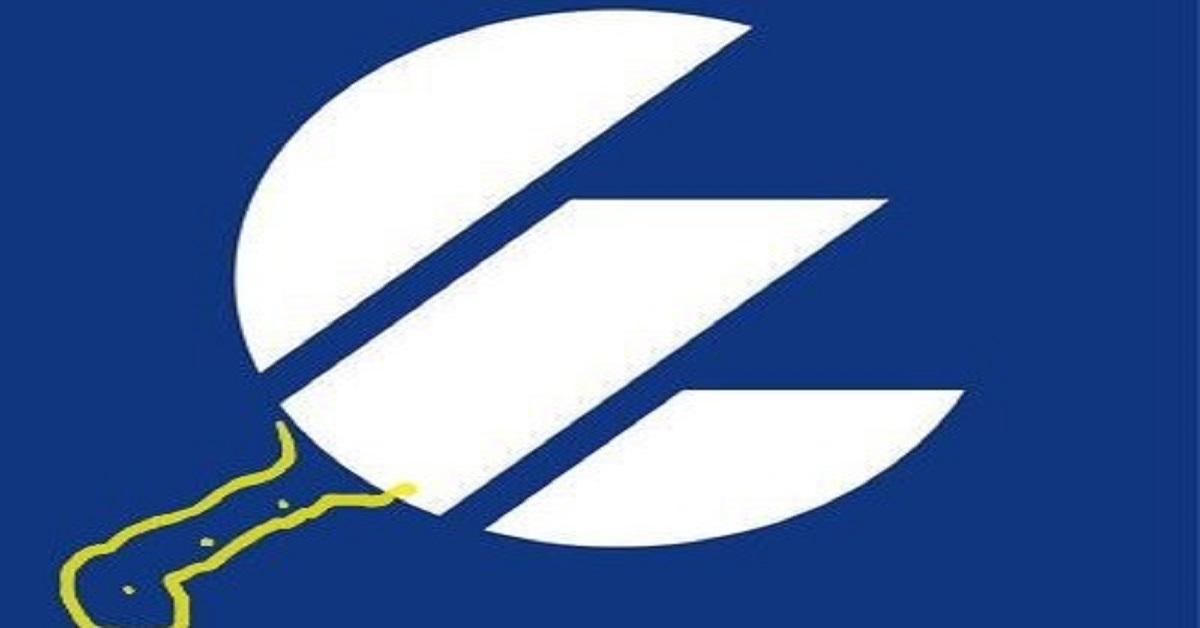 En la foto, el logo de Etecsa como si fuera un tridente