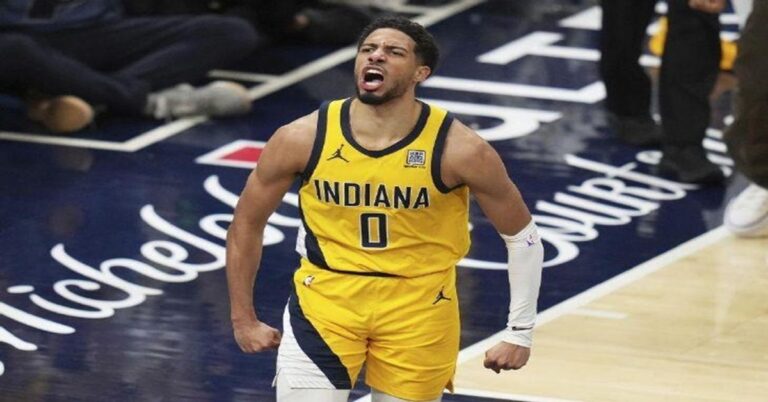 En la foto, la estrella de los Pacers, Tyrese Haliburton