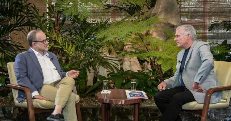 En la foto, Díaz-Canel en la entrevista con Breno Altman