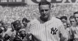 En la foto, Lou Gehrig, el inmortal primera base de los Yankees