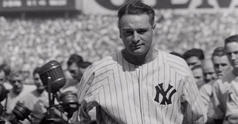 En la foto, Lou Gehrig, el inmortal primera base de los Yankees