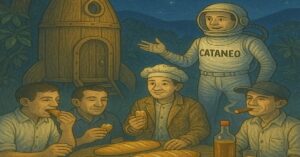 UNa foto con AI, imitando los preparativos de Cataneo