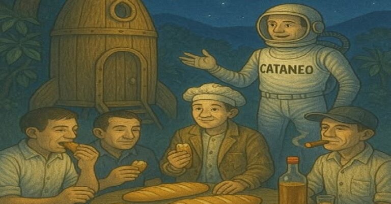 UNa foto con AI, imitando los preparativos de Cataneo