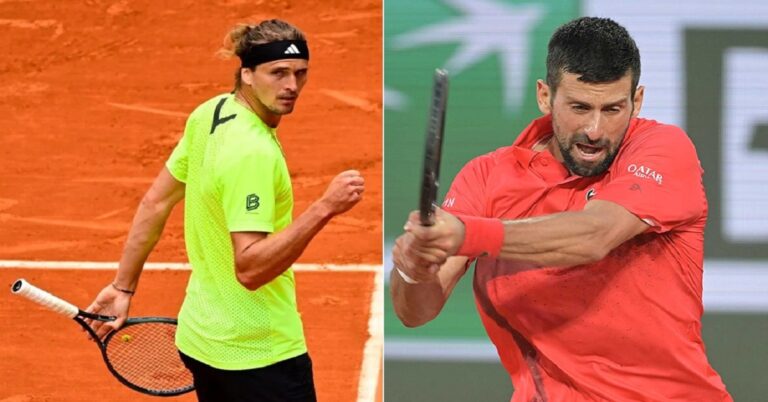 En la foto, Alexander Zverev y Novak Djokovic