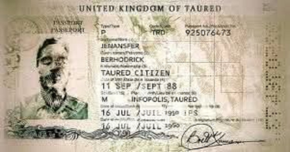 En la foto, un pasaporte antiguo