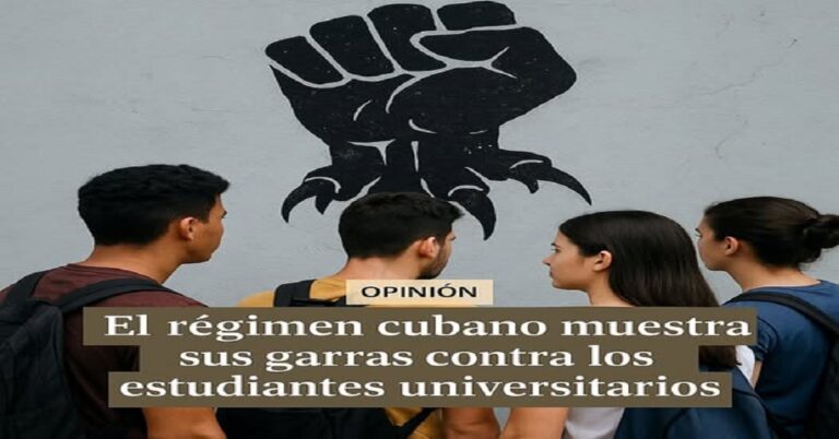 En la foto, una denuncia a la represión en Cuba en un cartel