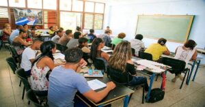 En la foto, un aula universitaria en Cuba