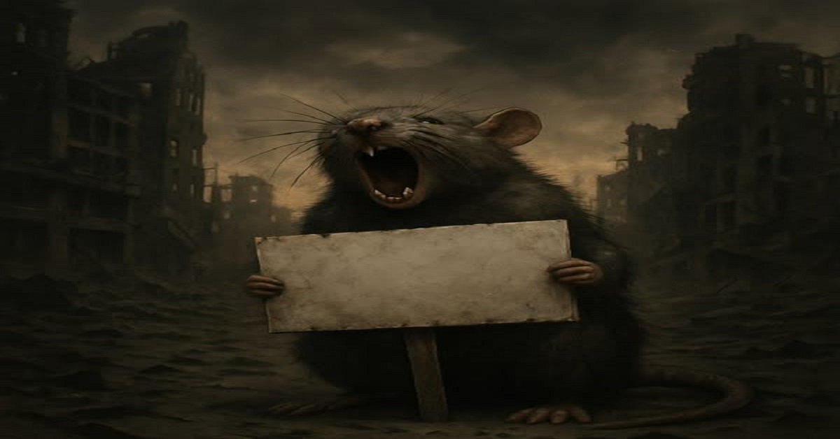 En la foto, una especie de rata grita de manera desesperada