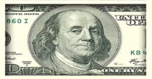 En la foto, un billete de a dóllar, con la imagend e George Washington