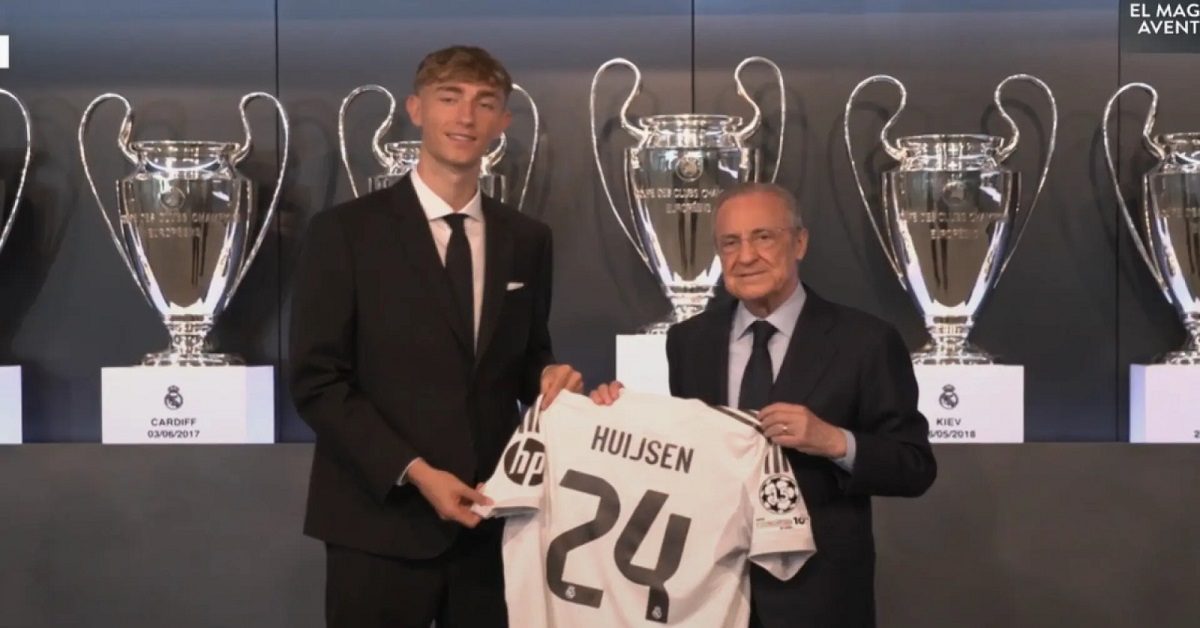 En la foto, Florentino Pérez y Dean Huijtsen
