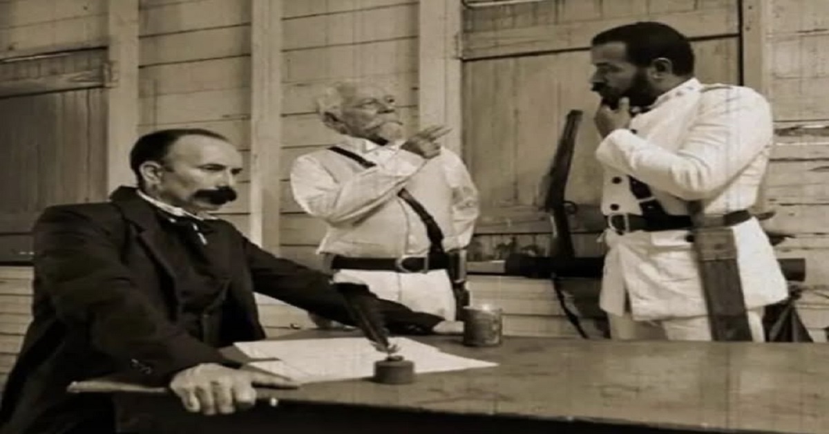 En la foto, reunión en La Mejorana entre Martí, Gómez y Maceo