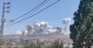En la foto, bombardeos israelíes en el sur del Líbano