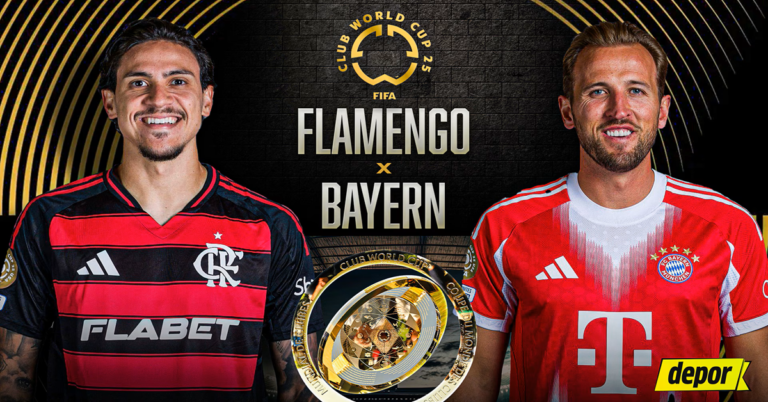 En la foto, cartel que anuncia el Bayern versus Flamengo
