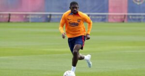 En la foto, Ousmane Dembelé en un entrenamiento