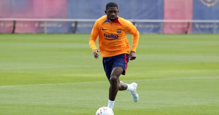 En la foto, Ousmane Dembelé en un entrenamiento