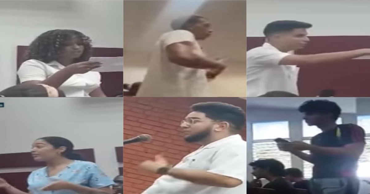 En la foto, un montaje con las imágenes de los estudiantes que hablaron en las protestas