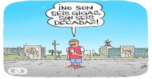 En la foto, una imagen alegórica a las décadas y los gigas