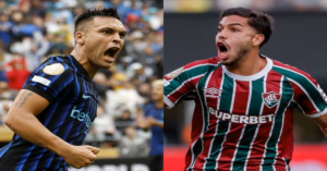 En la foto, un montaje que anuncia el partido entre el Inter y Fluminense