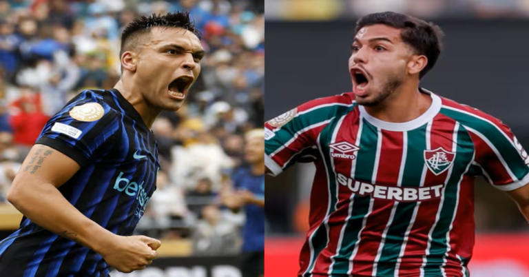 En la foto, un montaje que anuncia el partido entre el Inter y Fluminense