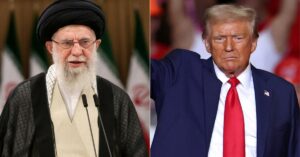 En la foto, el Ayatollah y Donald Trump