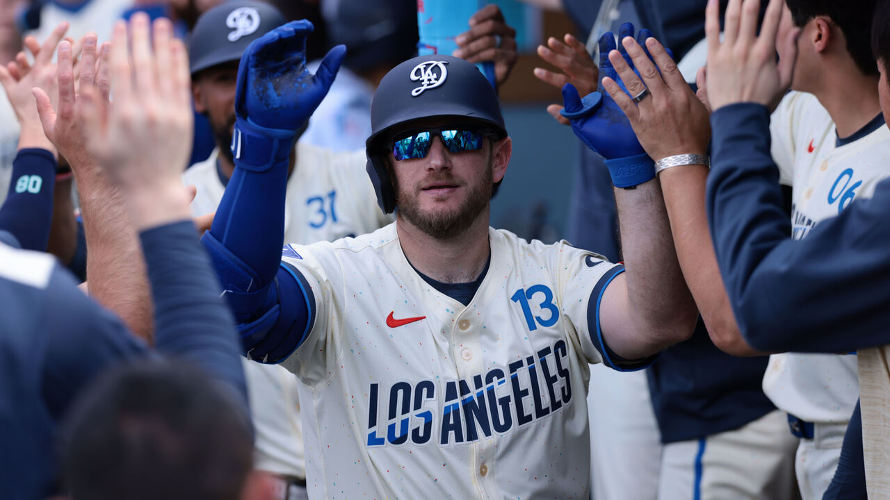 En la foto, Max Muncy, autor de dos jonrones y siete remolcadas ante Yankees
