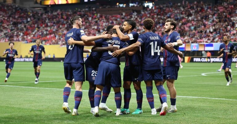 En la foto, escena del partido entre el Inter de Miami y el PSG