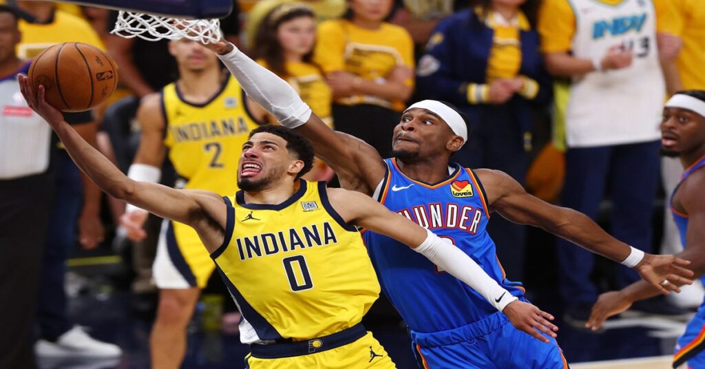Pacers fuerzan el séptimo partido de las finales de la NBA 4 En la foto, momento del sexto partido entre Pacers y Thunder