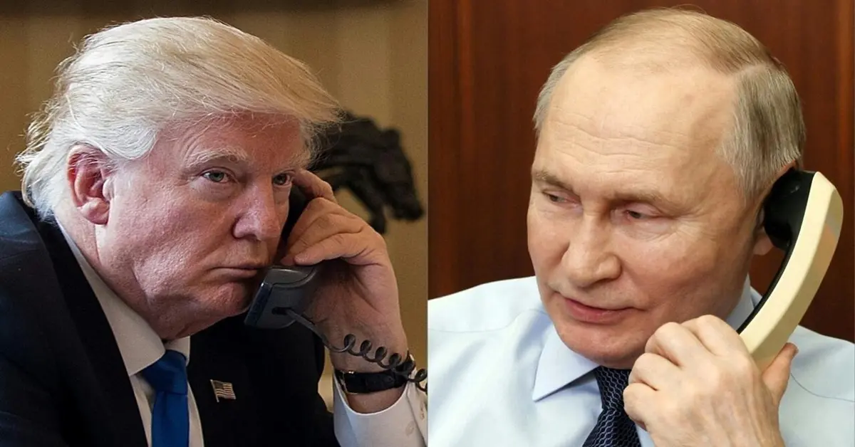 Putin y Trump hablaron sobre tensiones en Oriente Medio y Ucrania, según el Kremlin 1 En la foto, Donald Trump y Vladímir Putin hablan por teléfono