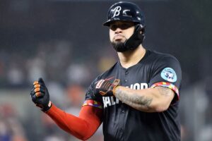 En la foto, el catcher de los Orioles, Gari Sánchez