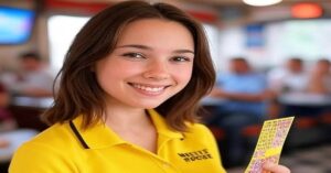 En la foto, Tonda Lynn muestra el billete premiado