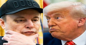 En la foto, Elon Musk y Donald Trump