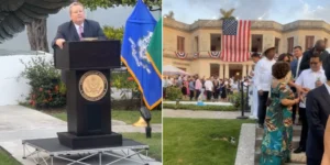 En la foto, actividad por el 4 de julio en la Residencia del embajador de EEUU en La Habana