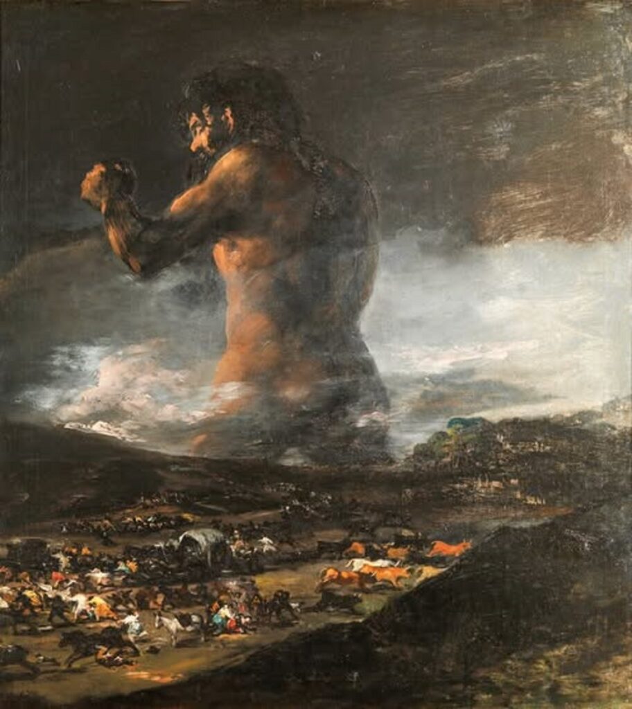 En la foto, la pintura El Coloso, de Francisco de Goya