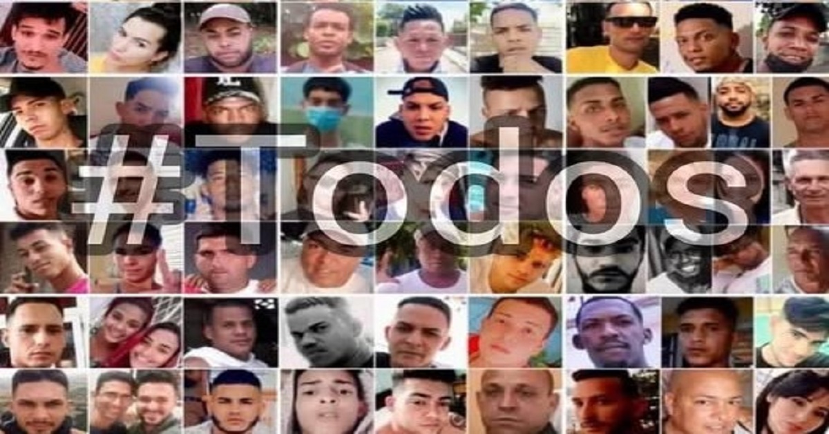 En la foto, un montaje con fotos de varios de los presos políticos del 11J