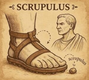 En la foto, un dibujo del pie de un soldado romano con su calzado