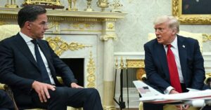 En la foto, Rutte y Trump en la Casa Blanca