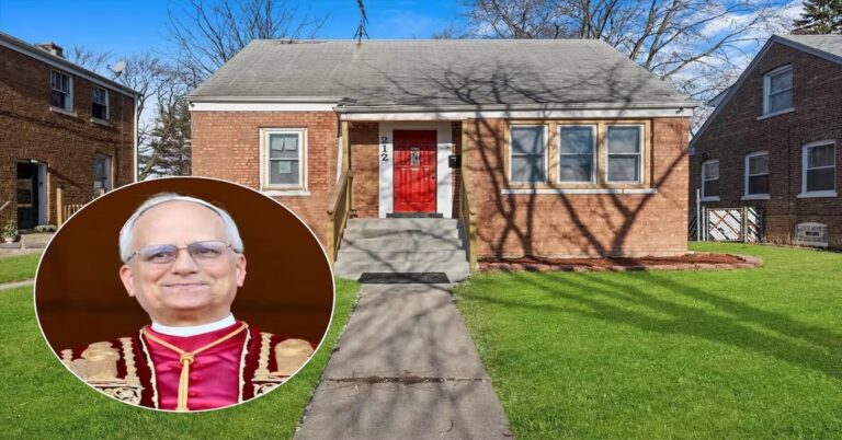 En la foto, la casa en la que vivió el Papa León XII cuando niño, en Dolton, Chicago