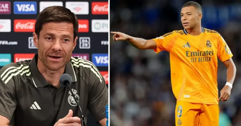 En la foto, Xabi y Mbappé