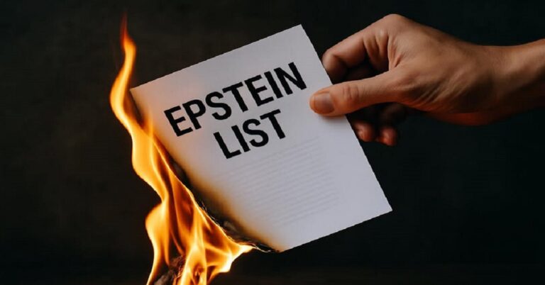 En la foto, una imagen de Ai donde se ve cómo se quema la Lista Epstein