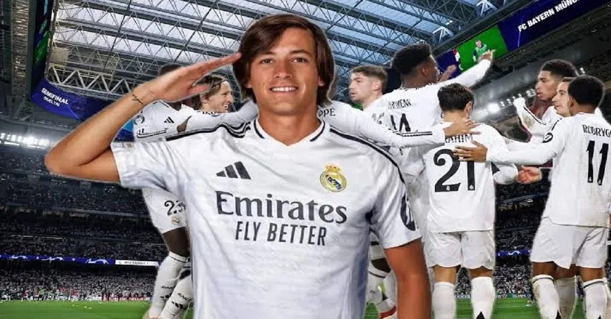 En la foto, un montaje en el que se ve a Álvaro Carrera en el Bernabéu