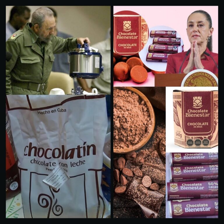 En la foto, imágenes de Fidel Castro y Claudia Sheinbaum