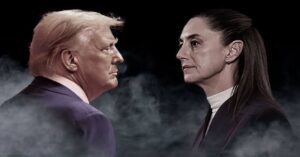 En la foto, un montaje con los presidentes de México y EEUU, Claudia Sheinbaum y Donald Trump