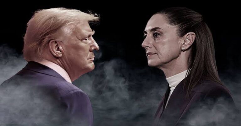 En la foto, un montaje con los presidentes de México y EEUU, Claudia Sheinbaum y Donald Trump