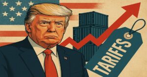 En la foto, una imagen con Ai del presidente Donald Trump