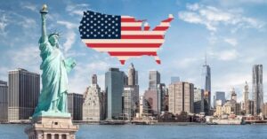 En la foto, símbolos de EEUU