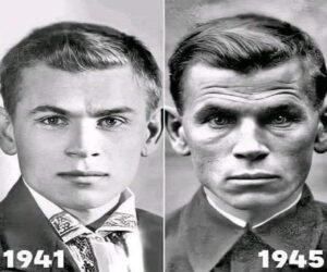 En la foto, dos imágenes de Eugen Stepanovich con solo cuatro años de diferencia