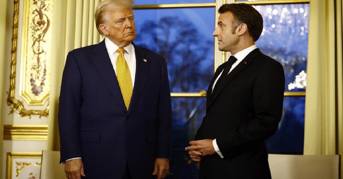 En la foto, Trump y Macron